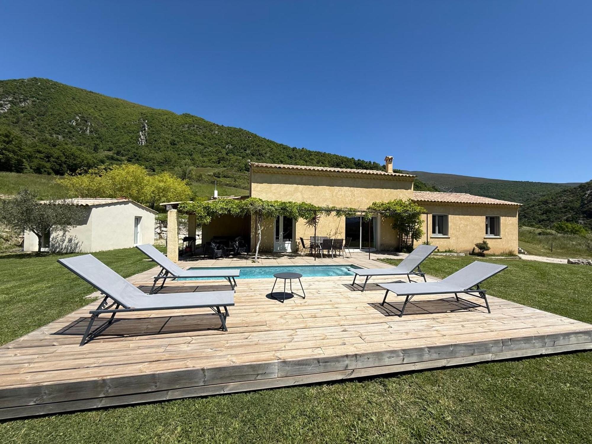 Estive Des Angelettes Piscine Chauffee Sauna Saint-Ferréol-Trente Exterior foto